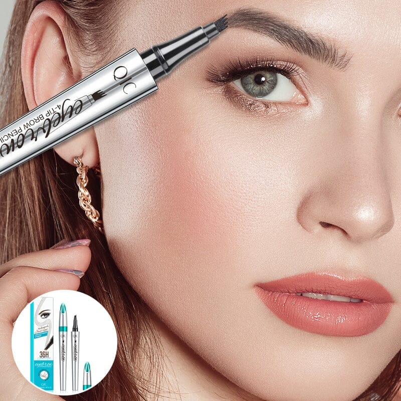 Four-Tip Eyebrow Pen Hair-Like Strokes Smudge-Proof Long-Wear Natural Brow Definer Tool for Sparse Thin Patchy Brows Women Daily Makeup | Thomler