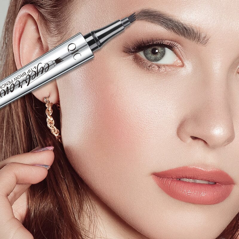 Four-Tip Eyebrow Pen Hair-Like Strokes Smudge-Proof Long-Wear Natural Brow Definer Tool for Sparse Thin Patchy Brows Women Daily Makeup | Thomler