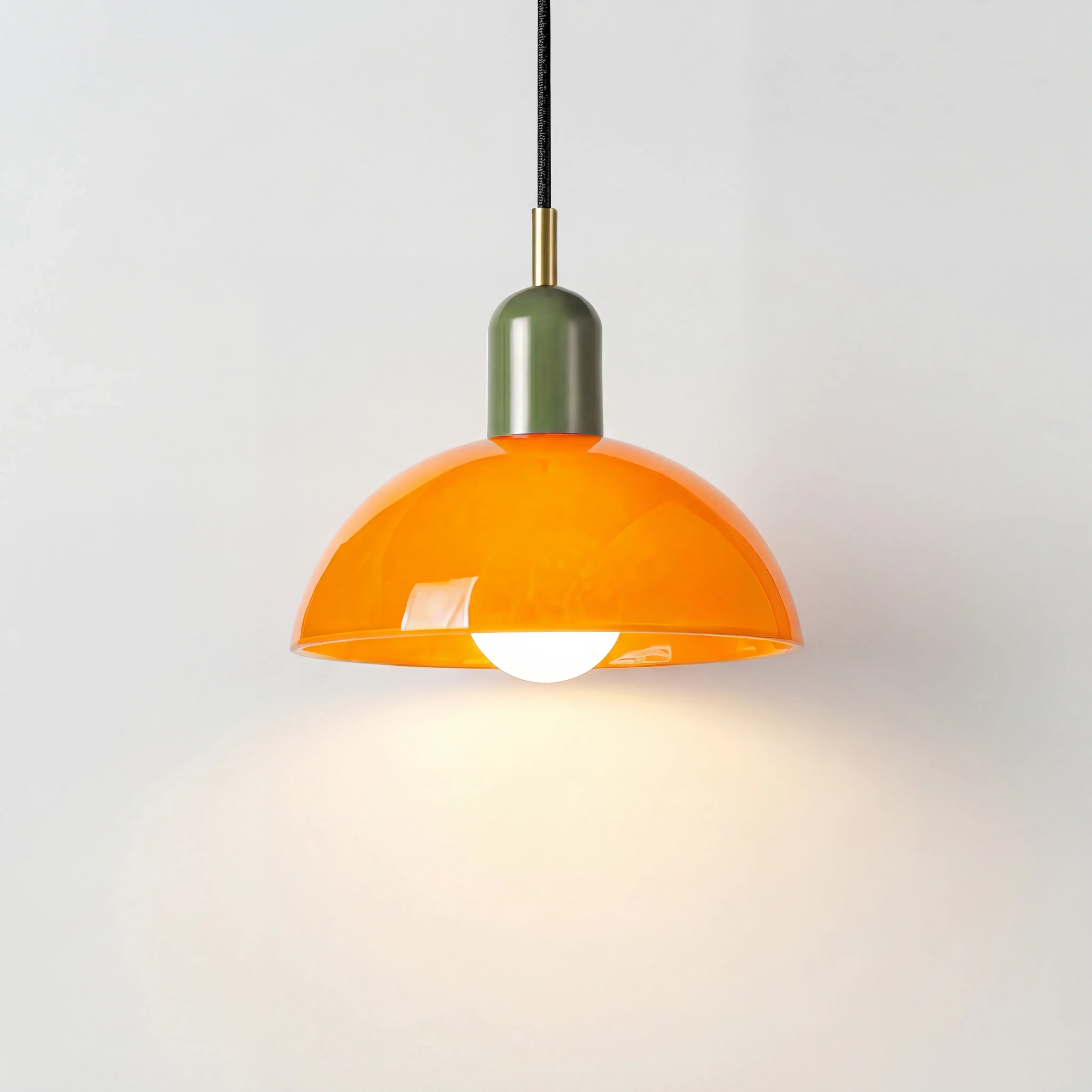 Pendant Light Glass 9.8 in and 11.8 in Colorful Bowl LED Ceiling Lamp for Living Room Dining Room Bedroom Modern Multi-Scene Lighting | Thomler