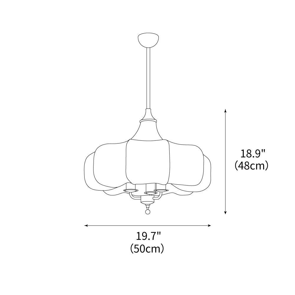 Layered Wood Hanging Light Fixture Adjustable Height Ceiling Lamp 20-24 Inches Multi-Material Dining Room Living Room Bedroom | Thomler