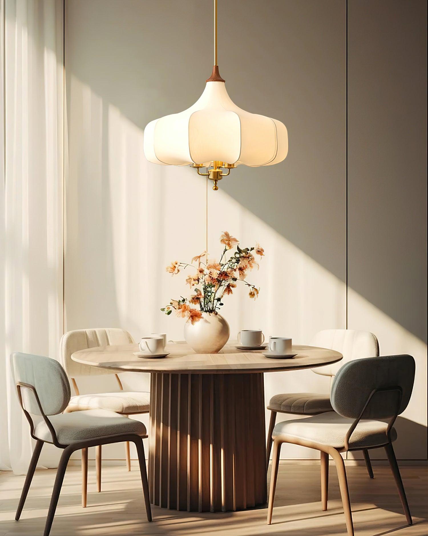 Layered Wood Hanging Light Fixture Adjustable Height Ceiling Lamp 20-24 Inches Multi-Material Dining Room Living Room Bedroom | Thomler