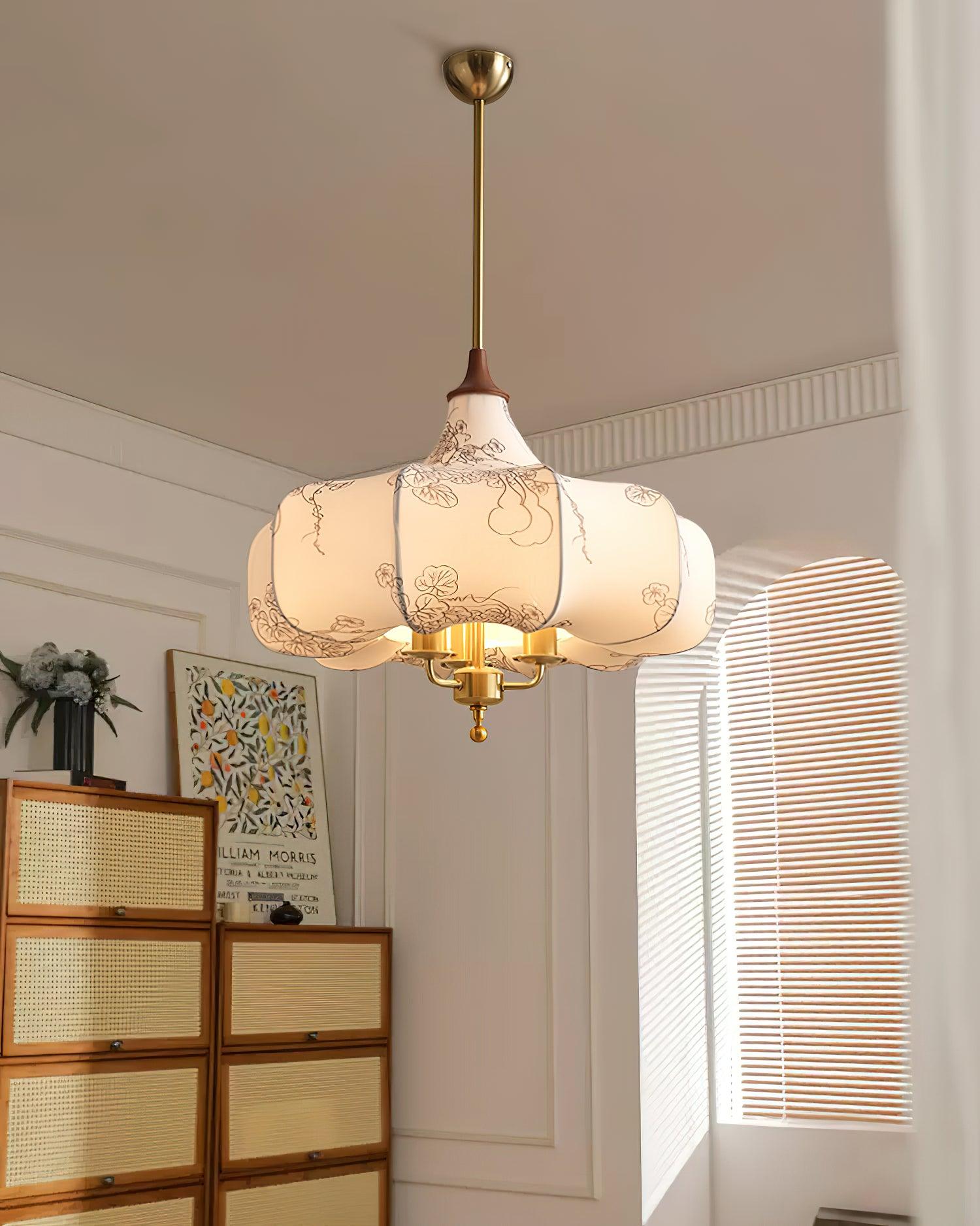Layered Wood Hanging Light Fixture Adjustable Height Ceiling Lamp 20-24 Inches Multi-Material Dining Room Living Room Bedroom | Thomler