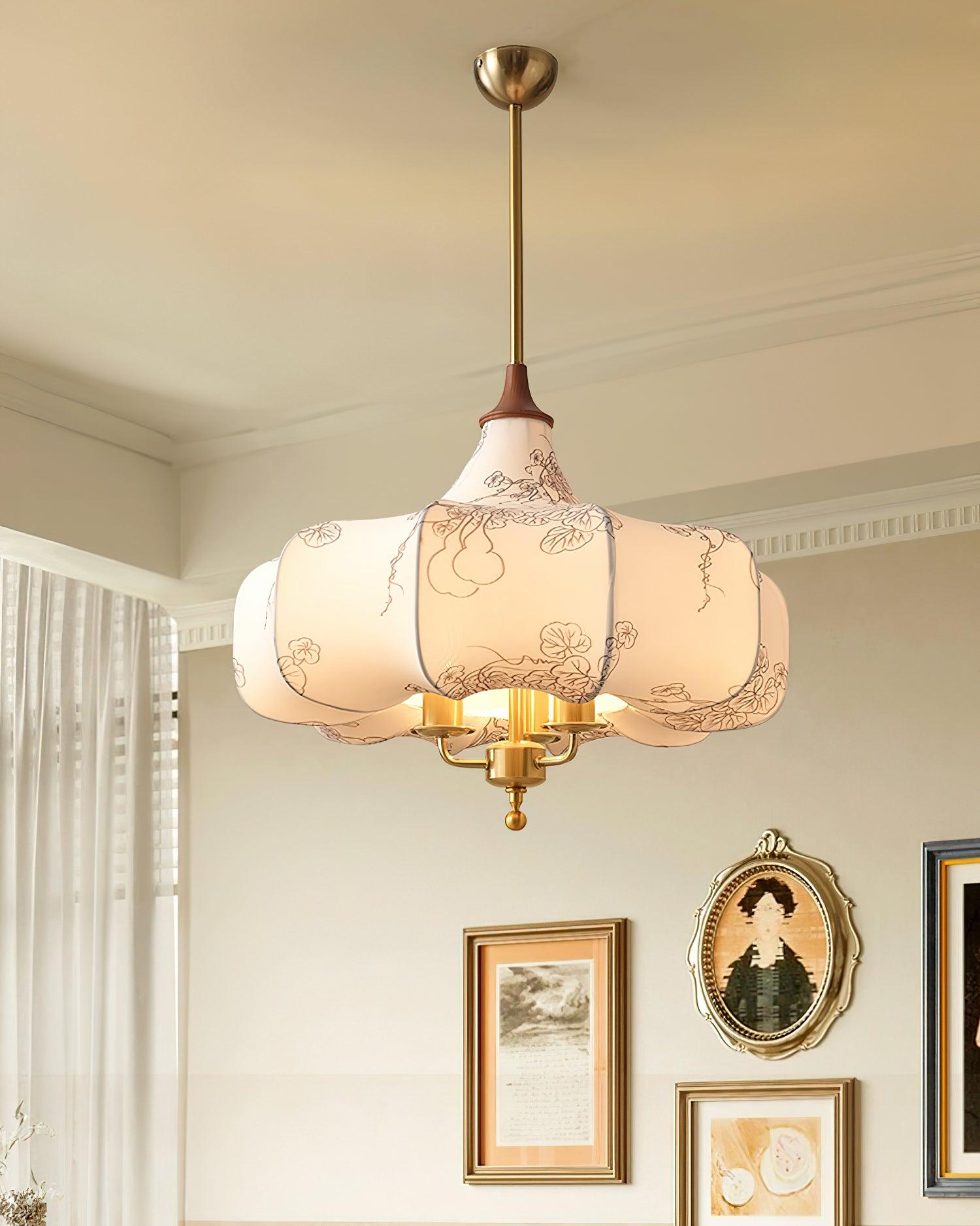 Layered Wood Hanging Light Fixture Adjustable Height Ceiling Lamp 20-24 Inches Multi-Material Dining Room Living Room Bedroom | Thomler
