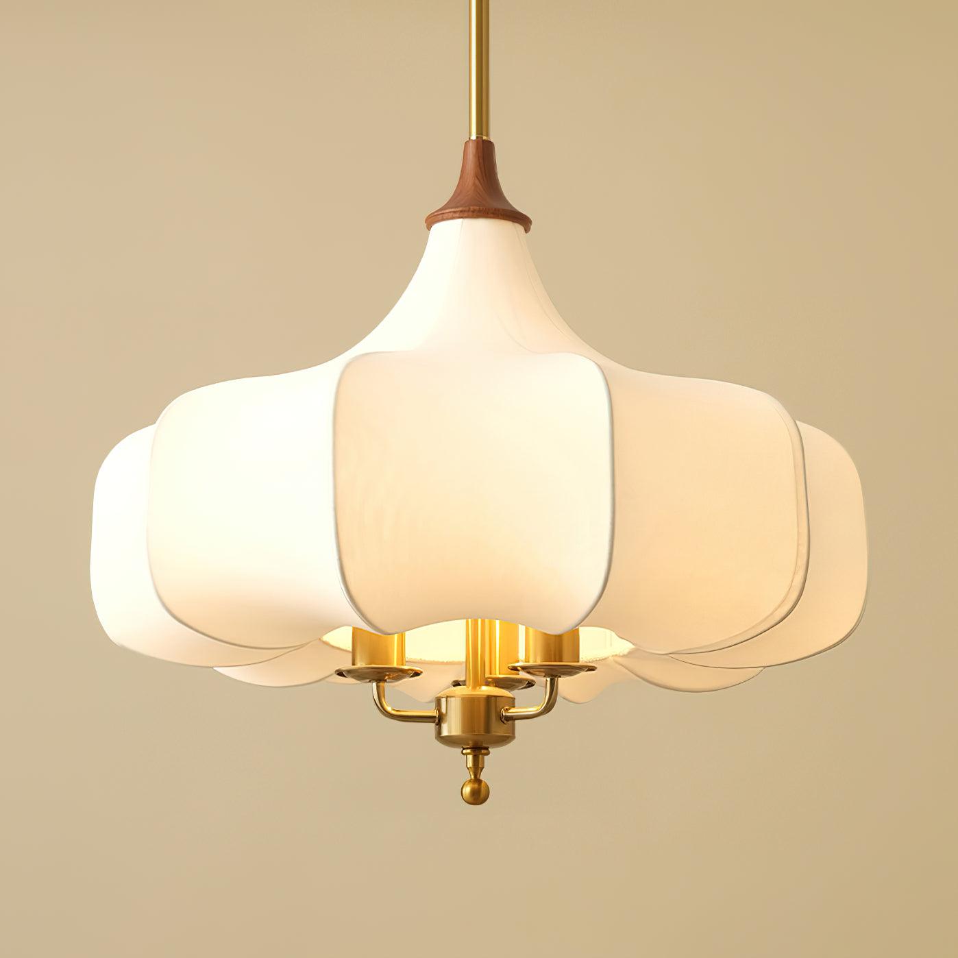 Layered Wood Hanging Light Fixture Adjustable Height Ceiling Lamp 20-24 Inches Multi-Material Dining Room Living Room Bedroom | Thomler