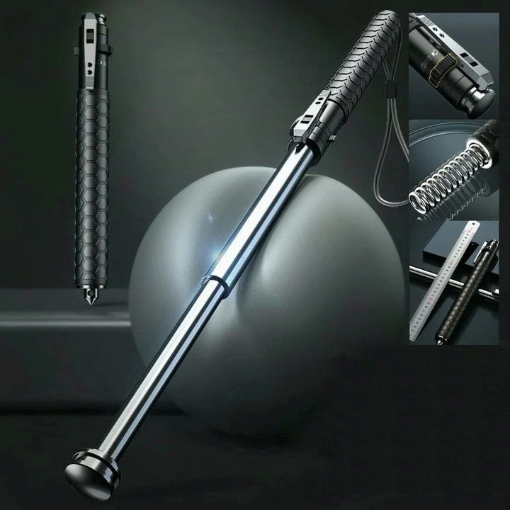 Telescoping Walking Stick with Push-Button Deploy | Lightweight Aluminum Hiking Staff for Trails & Travel | Compact Collapsible Trekking | Thomler