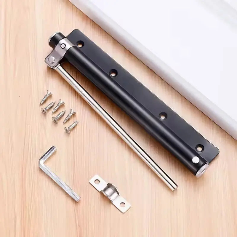 Adjustable Door Closer for Quiet Secure Closing | Stainless Steel Hydraulic Damper, 4-Speed Control, Easy Install for Interior Doors, Left | Thomler