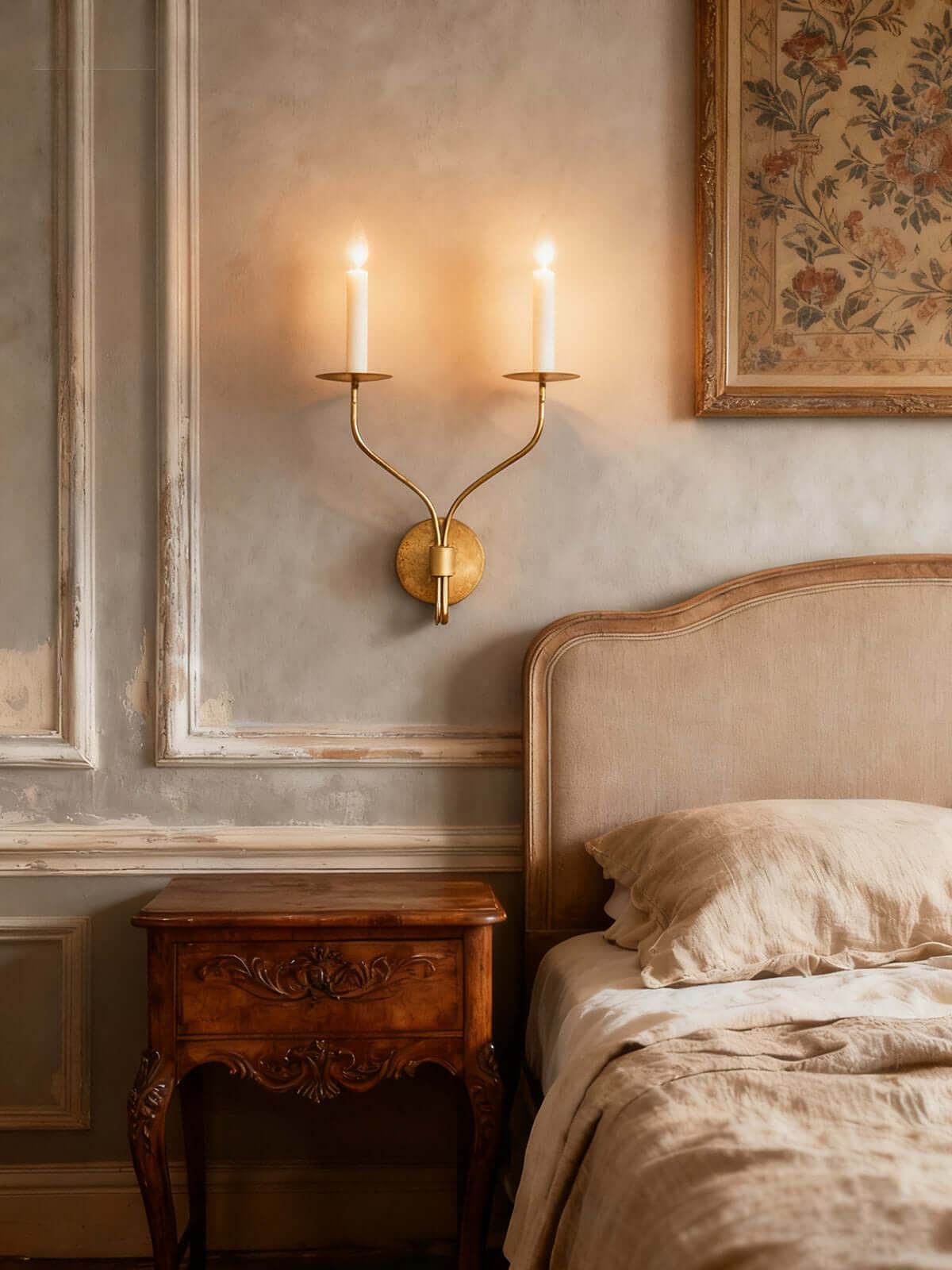 Wall Lamp Brass E14 40W 28.7 in Living Room Hallway Bedside Light Artistic Minimalist Accent | Thomler