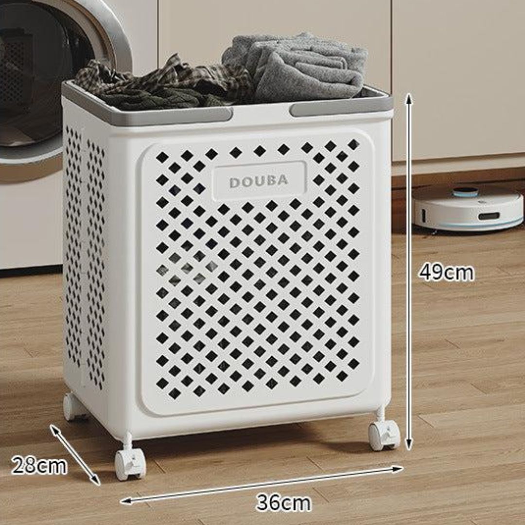 Rolling Collapsible Laundry Hamper with Wheels – Space-Saving Basket for Bedroom, Bathroom & Laundry Room | Thomler