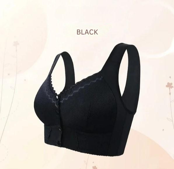 Cotton Front-Closure Wireless Support Bra for Women | Everyday Comfort Bralette with Easy Front Hook | Soft Breathable Full Coverage Bra | P | Thomler