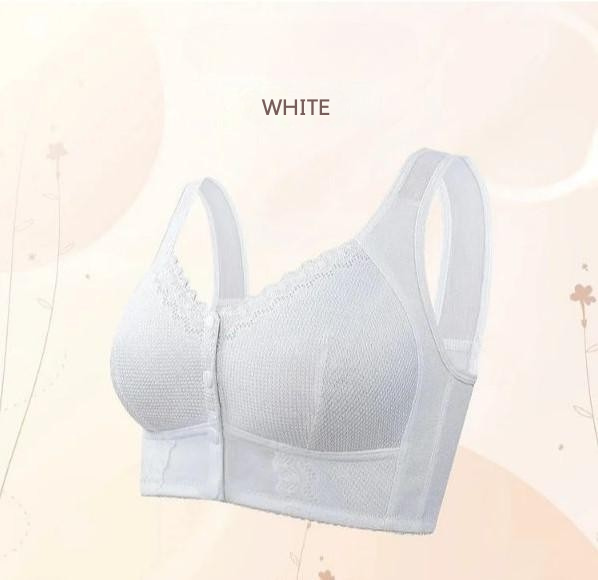 Cotton Front-Closure Wireless Support Bra for Women | Everyday Comfort Bralette with Easy Front Hook | Soft Breathable Full Coverage Bra | P | Thomler