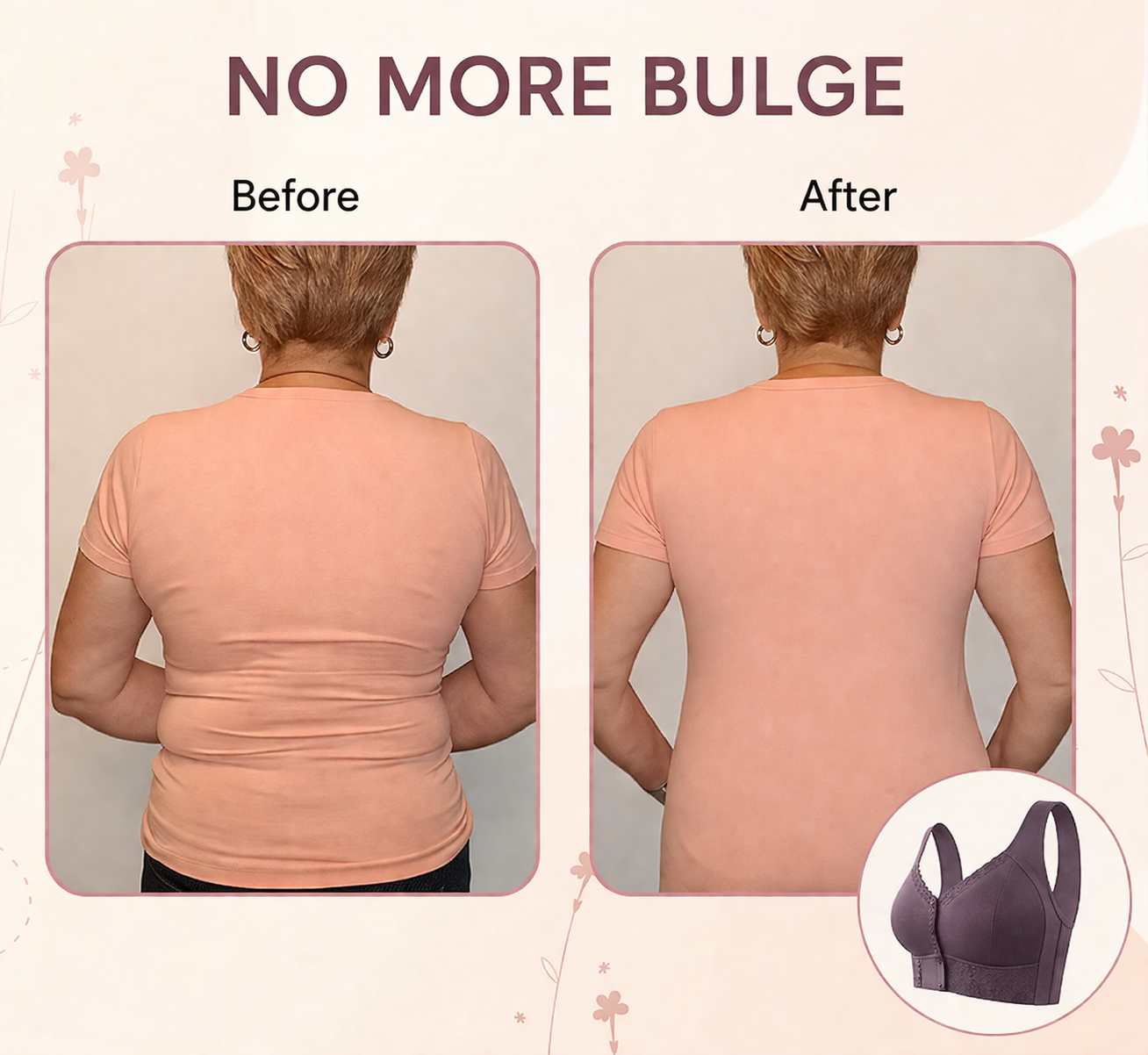 Cotton Front-Closure Wireless Support Bra for Women | Everyday Comfort Bralette with Easy Front Hook | Soft Breathable Full Coverage Bra | P | Thomler