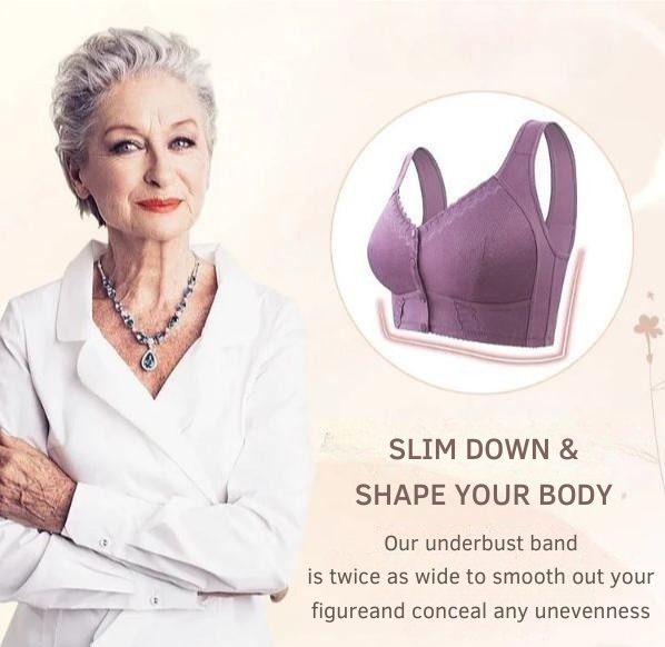 Cotton Front-Closure Wireless Support Bra for Women | Everyday Comfort Bralette with Easy Front Hook | Soft Breathable Full Coverage Bra | P | Thomler