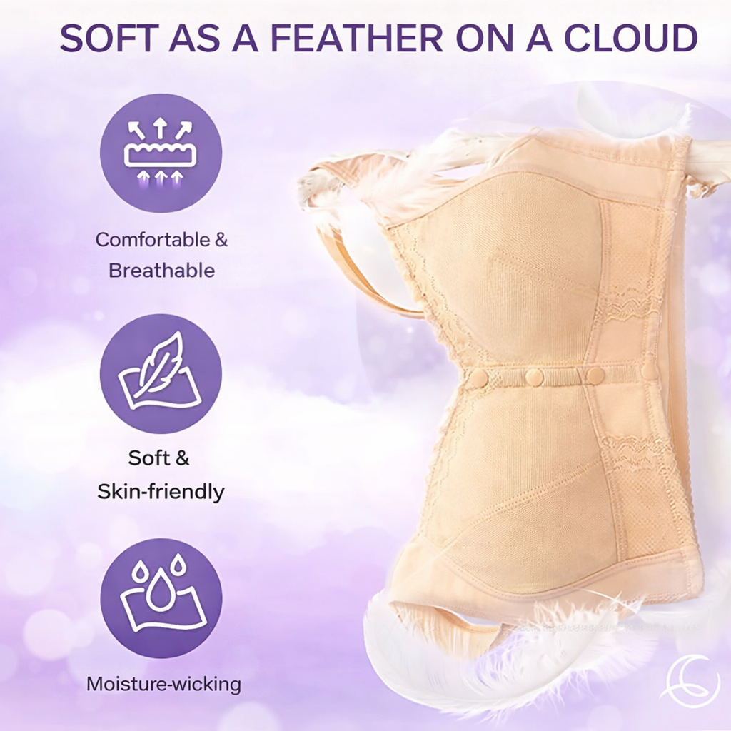 Cotton Front-Closure Wireless Support Bra for Women | Everyday Comfort Bralette with Easy Front Hook | Soft Breathable Full Coverage Bra | P | Thomler