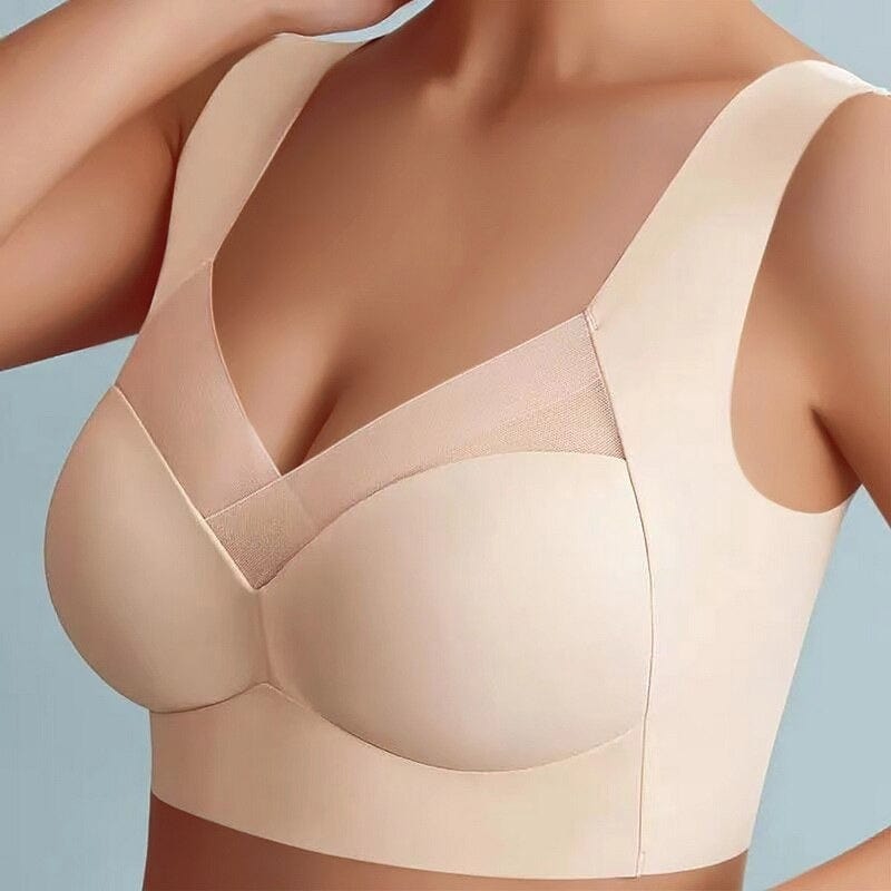 Wireless Lift Bra for Women Seamless Everyday Comfort Support Plus Size Wire-Free Pullover Bralette with Wide Straps | Thomler