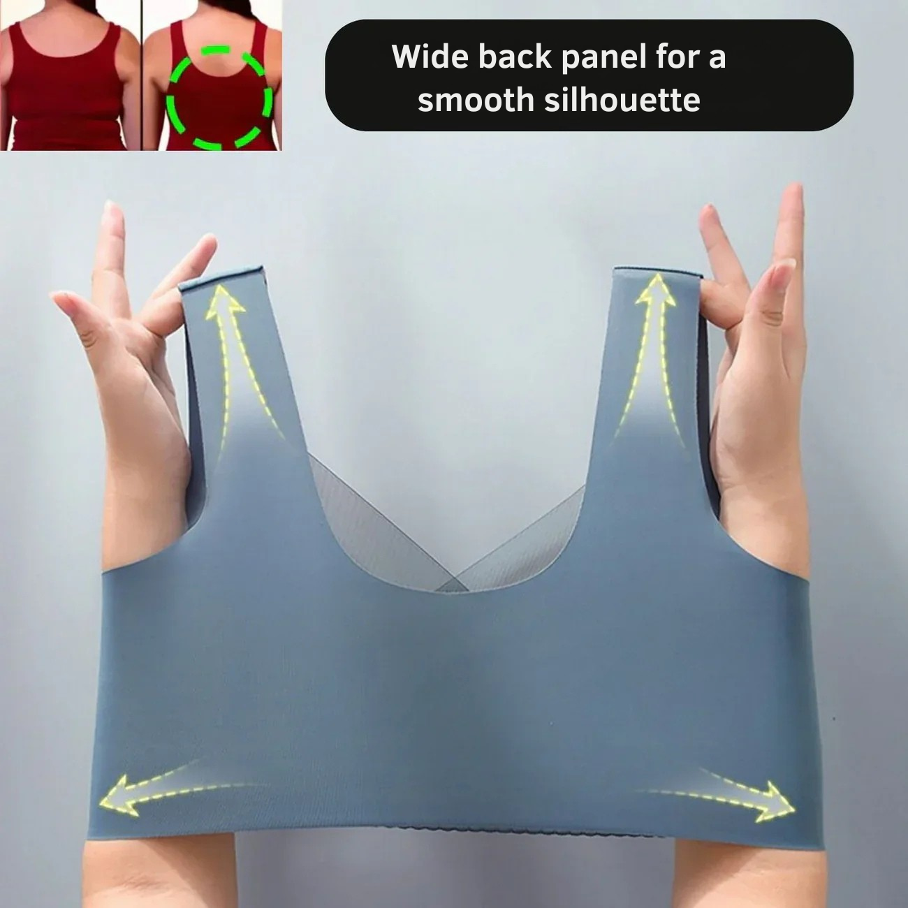 Wireless Lift Bra for Women Seamless Everyday Comfort Support Plus Size Wire-Free Pullover Bralette with Wide Straps | Thomler