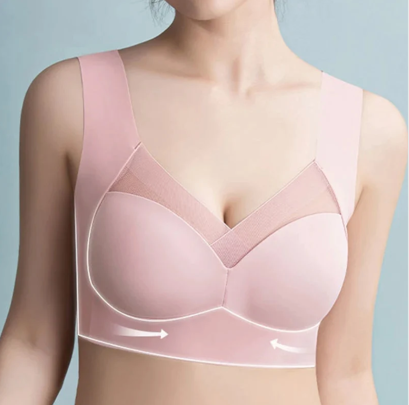 Wireless Lift Bra for Women Seamless Everyday Comfort Support Plus Size Wire-Free Pullover Bralette with Wide Straps | Thomler