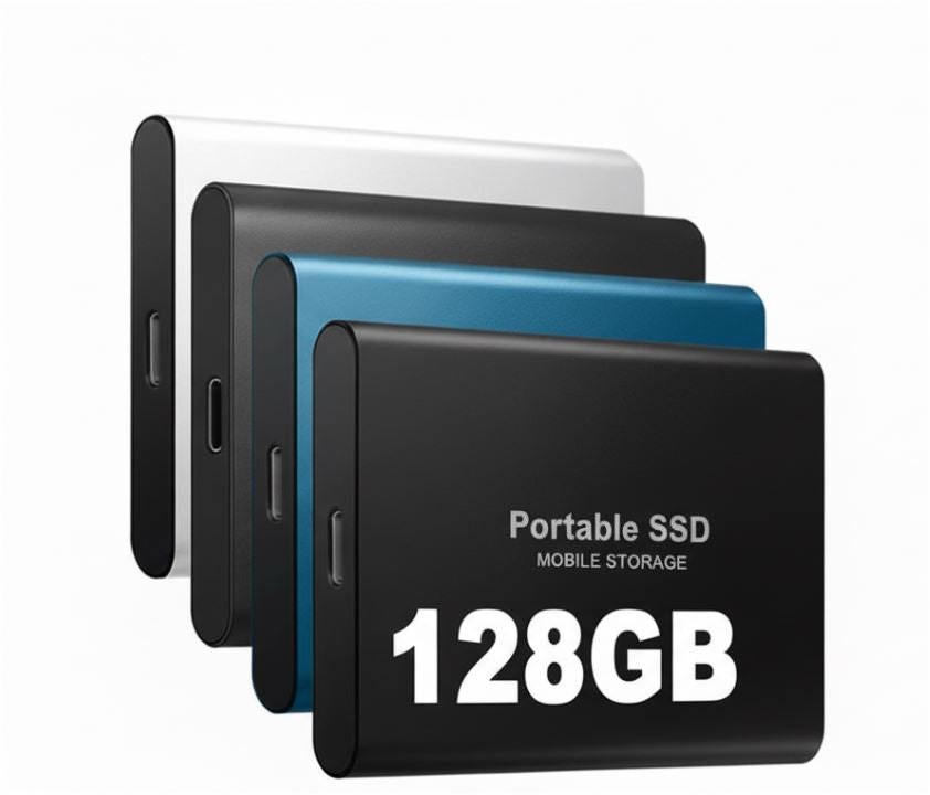 Portable External SSD Drive 128GB USB-C Aluminum Storage for PC Mac Laptop PS5 Xbox Smartphone Fast Transfer Speed Plug and Play Compact Sol | Thomler