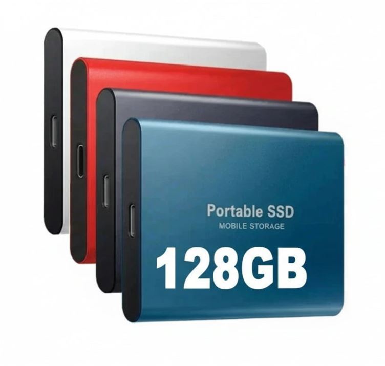 Portable External SSD Drive 128GB USB-C Aluminum Storage for PC Mac Laptop PS5 Xbox Smartphone Fast Transfer Speed Plug and Play Compact Sol | Thomler