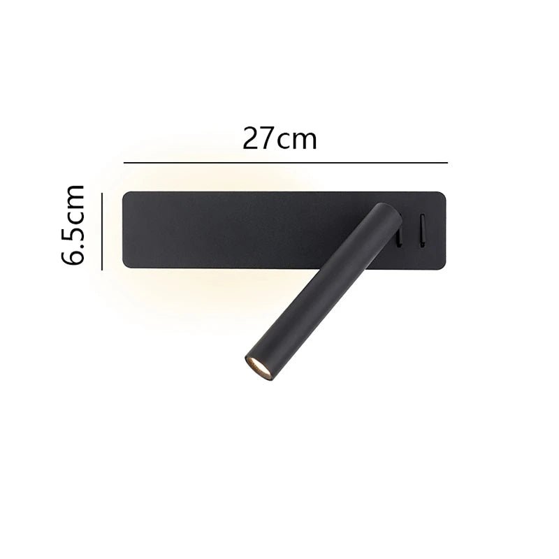 Rotating LED Reading Light with Adjustable Arm – Wall-Mounted Bedroom Lamp for Bedside Task Lighting – Dimmable Swivel Directional Light | Thomler