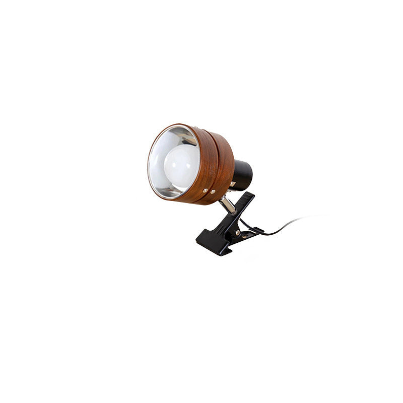 Japanese-Style Clip-On Wall Sconce with Wooden Shade and Round Design for Bedroom or Living Room Accent Lighting | Thomler