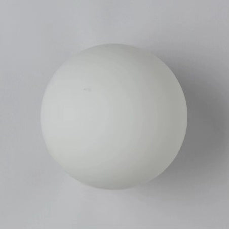 Spherical Glass Wall Light Fixture White Hardwired Single Bulb Sconce for Bedroom Hallway Entryway Ambient Lighting | Thomler