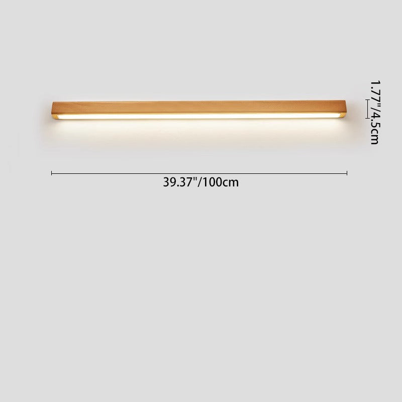 Wall Lamp Wood LED 23.6 in Vanity Bathroom Mirror Linear Modern Lighting Fixture Hardwired Minimalist Cabinet Light | Thomler