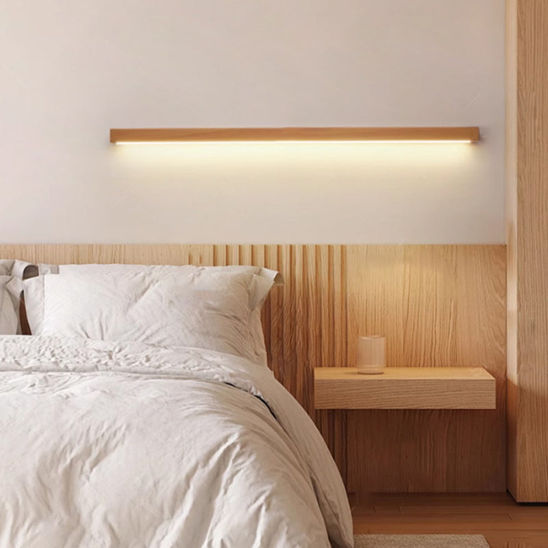 Minimalist Wooden LED Vanity Light Bar - Slim Profile Hardwired Bathroom Mirror Lighting for Modern Spaces | Thomler