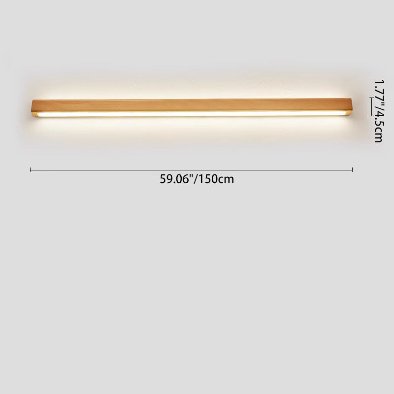 Minimalist Wooden LED Vanity Light Bar - Slim Profile Hardwired Bathroom Mirror Lighting for Modern Spaces | Thomler