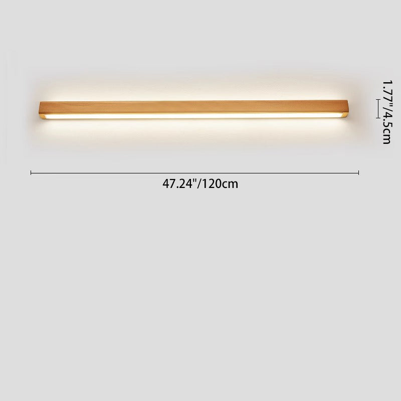 Minimalist Wooden LED Vanity Light Bar - Slim Profile Hardwired Bathroom Mirror Lighting for Modern Spaces | Thomler