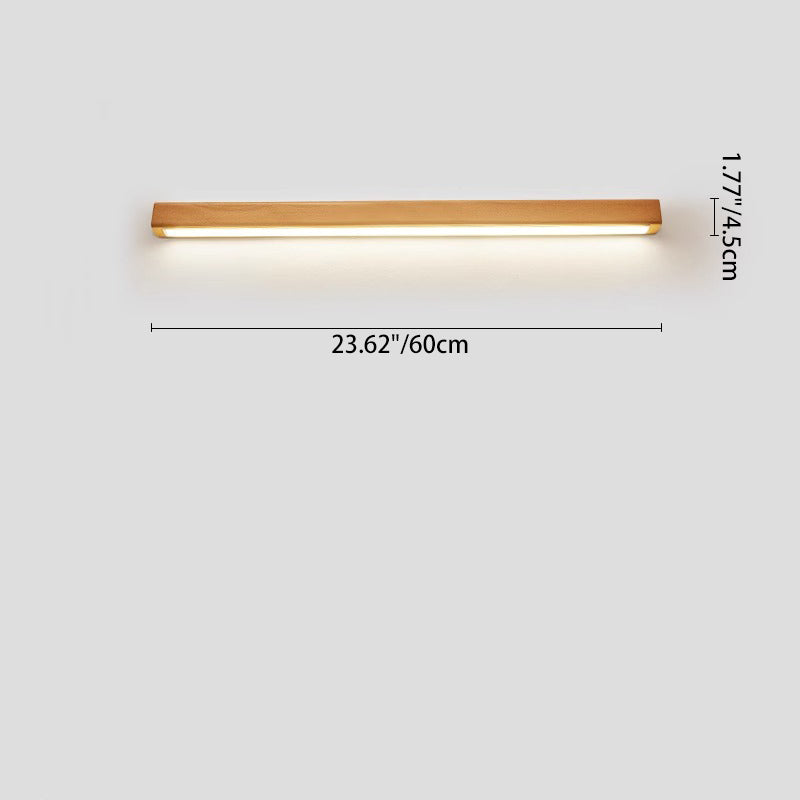 Minimalist Wooden LED Vanity Light Bar - Slim Profile Hardwired Bathroom Mirror Lighting for Modern Spaces | Thomler