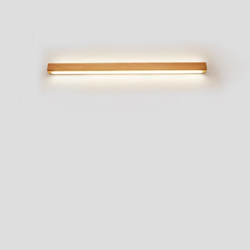 Minimalist Wooden LED Vanity Light Bar - Slim Profile Hardwired Bathroom Mirror Lighting for Modern Spaces | Thomler