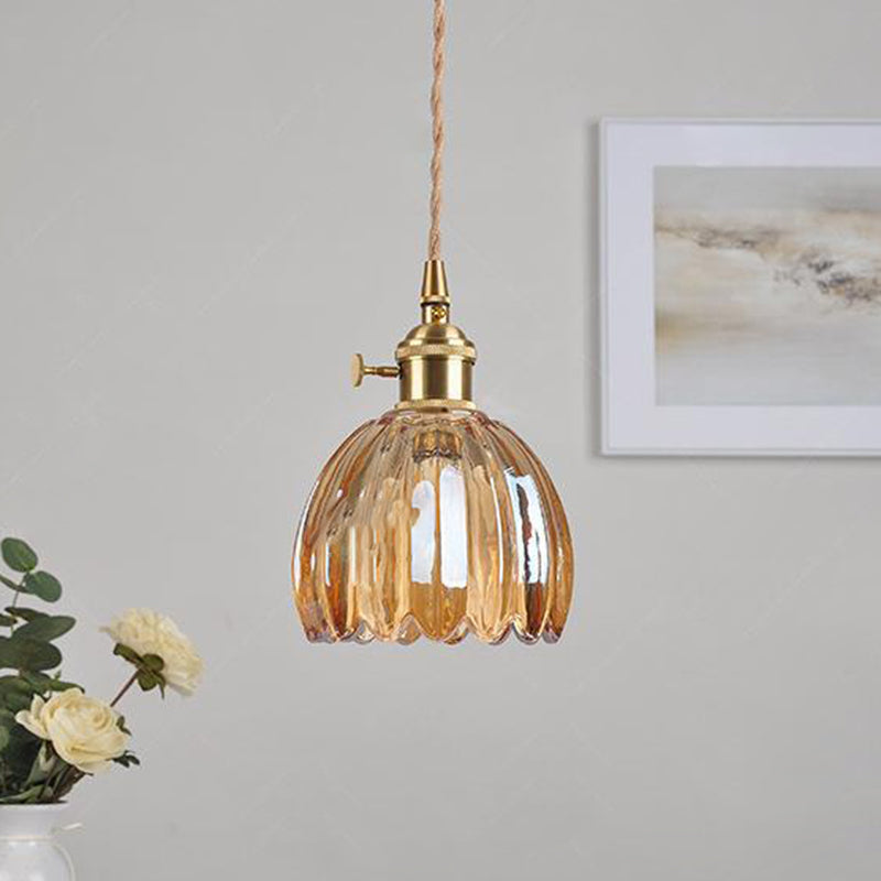 Glass Pendant Light with Brass Accents & Color Options for Dining Room, Living Room, Bedroom | Thomler