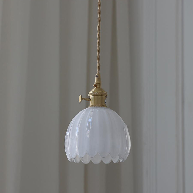Glass Pendant Light with Brass Accents & Color Options for Dining Room, Living Room, Bedroom | Thomler