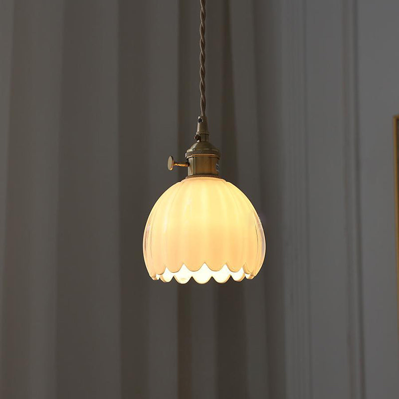 Glass Pendant Light with Brass Accents & Color Options for Dining Room, Living Room, Bedroom | Thomler
