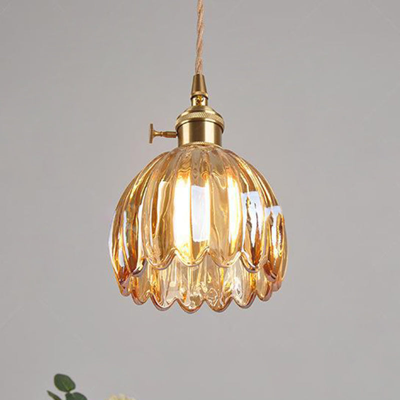 Glass Pendant Light with Brass Accents & Color Options for Dining Room, Living Room, Bedroom | Thomler