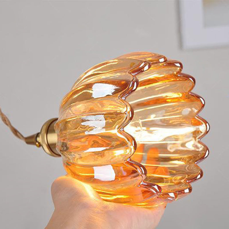 Glass Pendant Light with Brass Accents & Color Options for Dining Room, Living Room, Bedroom | Thomler