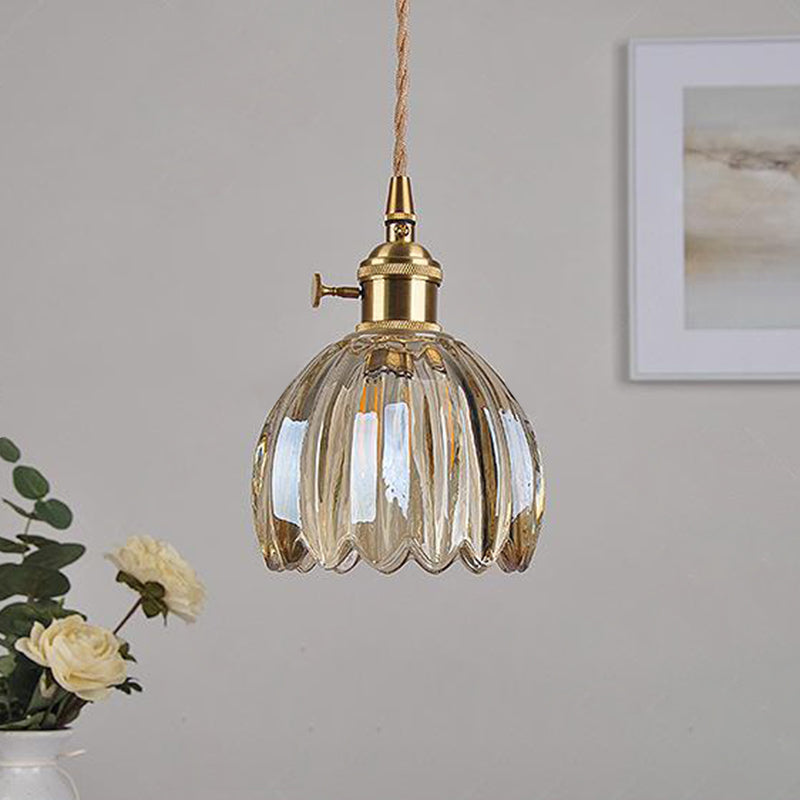 Glass Pendant Light with Brass Accents & Color Options for Dining Room, Living Room, Bedroom | Thomler