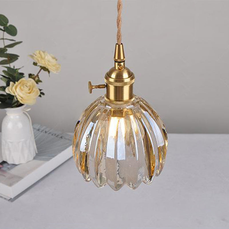 Glass Pendant Light with Brass Accents & Color Options for Dining Room, Living Room, Bedroom | Thomler