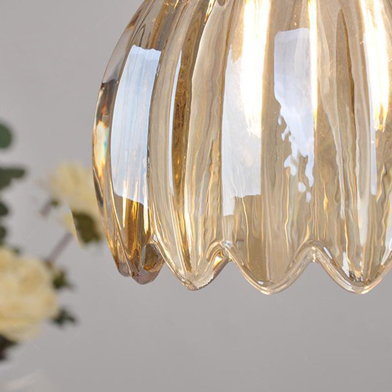 Glass Pendant Light with Brass Accents & Color Options for Dining Room, Living Room, Bedroom | Thomler