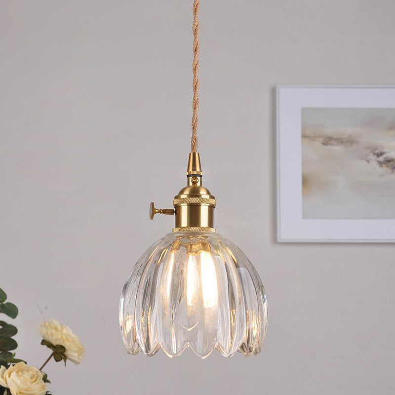 Glass Pendant Light with Brass Accents & Color Options for Dining Room, Living Room, Bedroom | Thomler