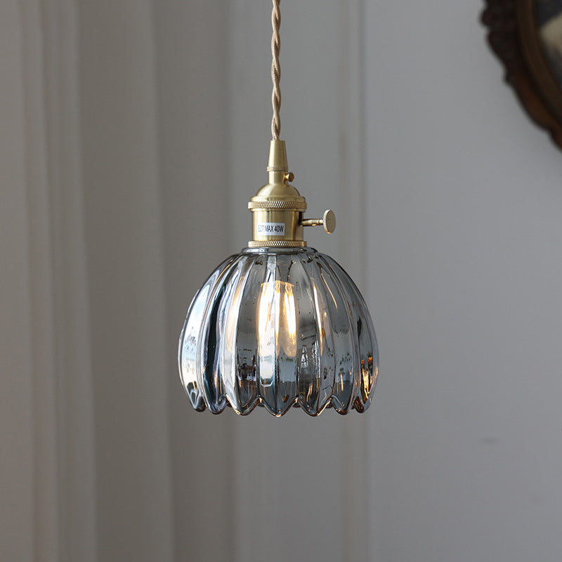 Glass Pendant Light with Brass Accents & Color Options for Dining Room, Living Room, Bedroom | Thomler