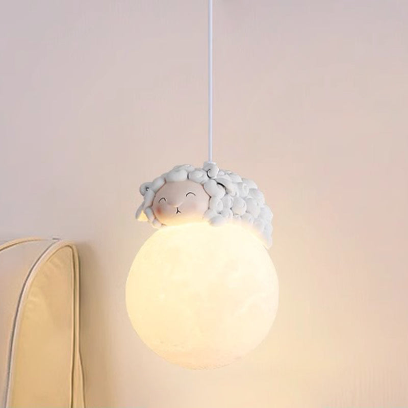 White Pendant Light with Animal Shapes for Kids Room, Adjustable G9 Socket Ceiling Lamp for Nursery Bedroom | Thomler