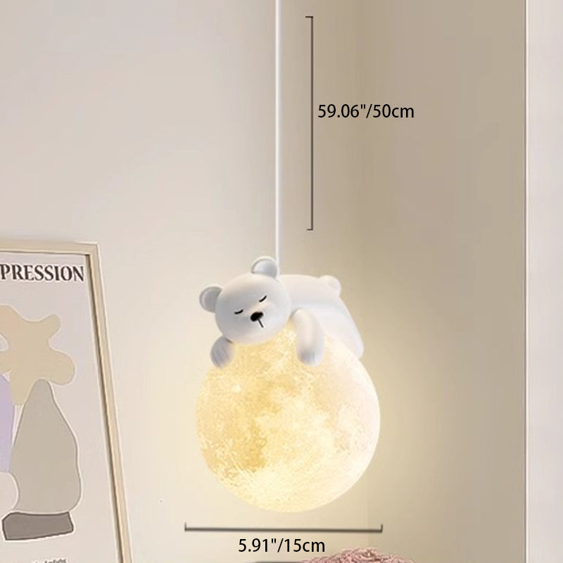White Pendant Light with Animal Shapes for Kids Room, Adjustable G9 Socket Ceiling Lamp for Nursery Bedroom | Thomler