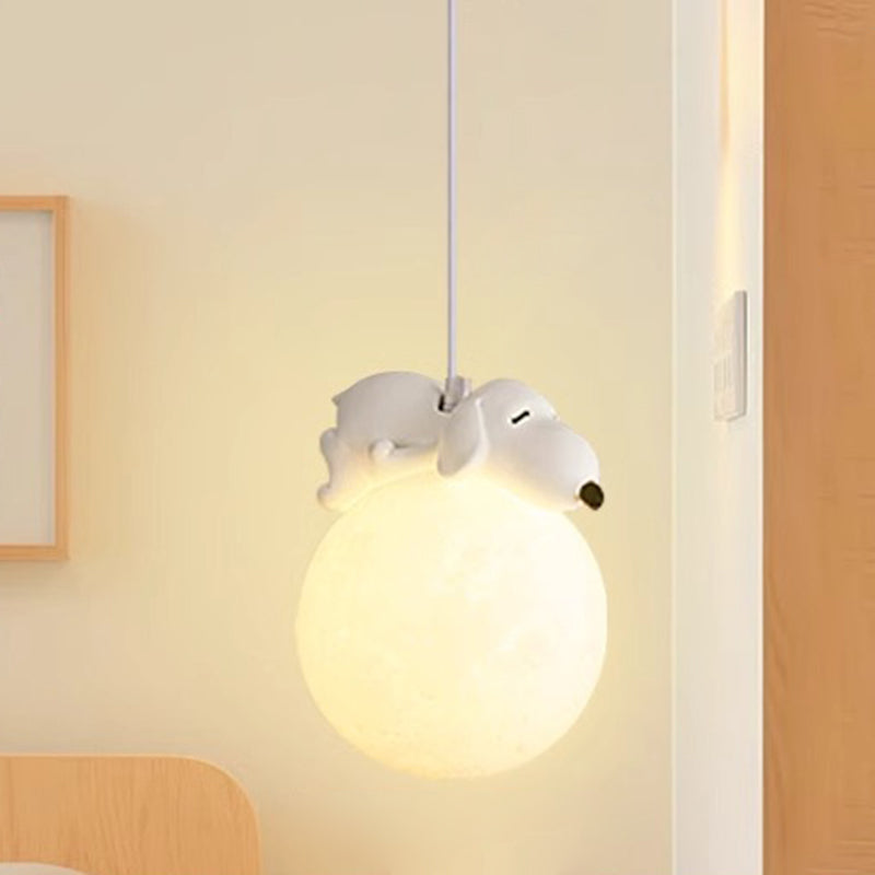 White Pendant Light with Animal Shapes for Kids Room, Adjustable G9 Socket Ceiling Lamp for Nursery Bedroom | Thomler