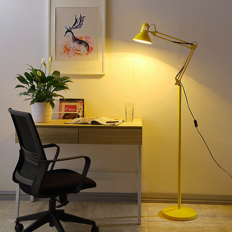 Floor Lamp Iron 43.3 in Adjustable Scandinavian Living Room Bedroom LED E26 Light | Thomler
