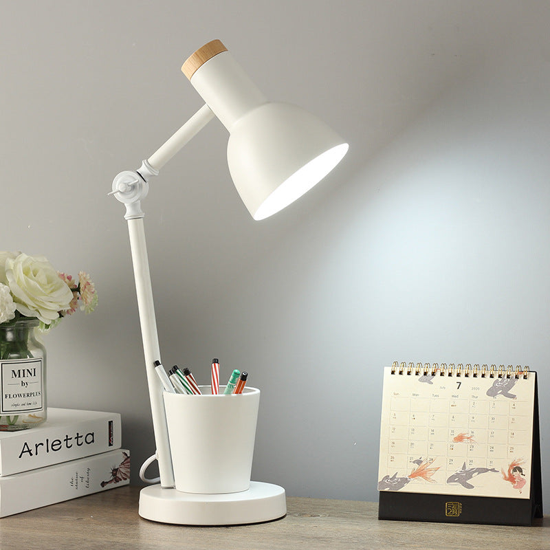 Solid Wood & Iron Desk Lamp with E26 Socket – Scandinavian Style Reading Light for Bedroom, Office & Living Room | Thomler