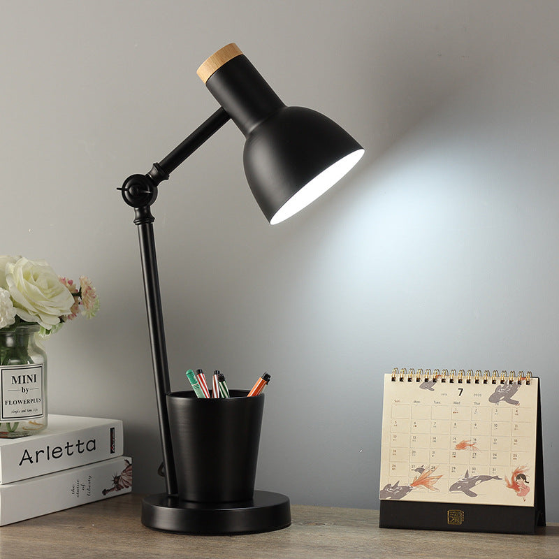 Solid Wood & Iron Desk Lamp with E26 Socket – Scandinavian Style Reading Light for Bedroom, Office & Living Room | Thomler