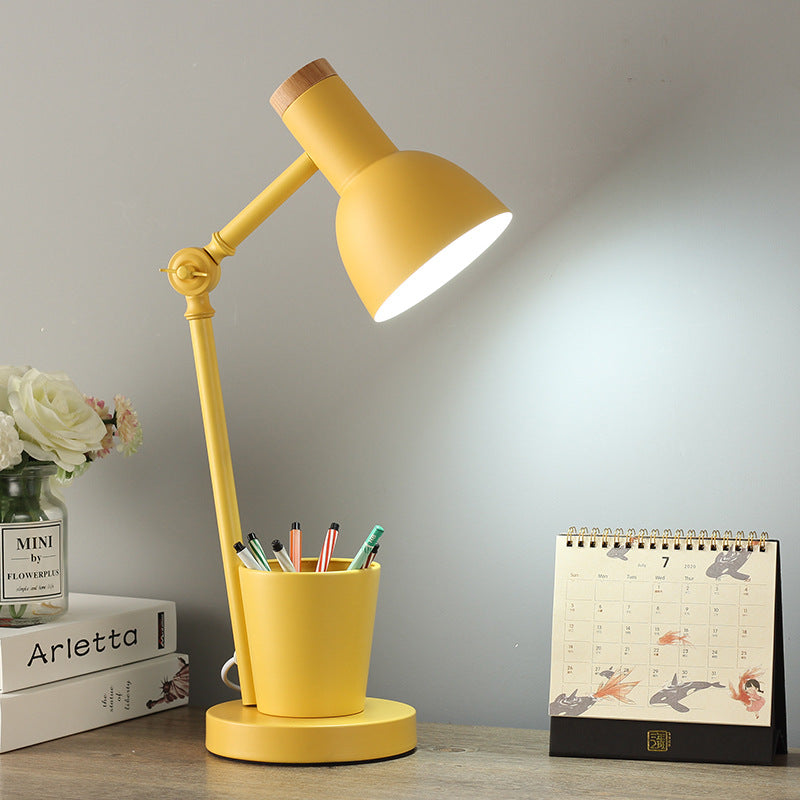 Solid Wood & Iron Desk Lamp with E26 Socket – Scandinavian Style Reading Light for Bedroom, Office & Living Room | Thomler