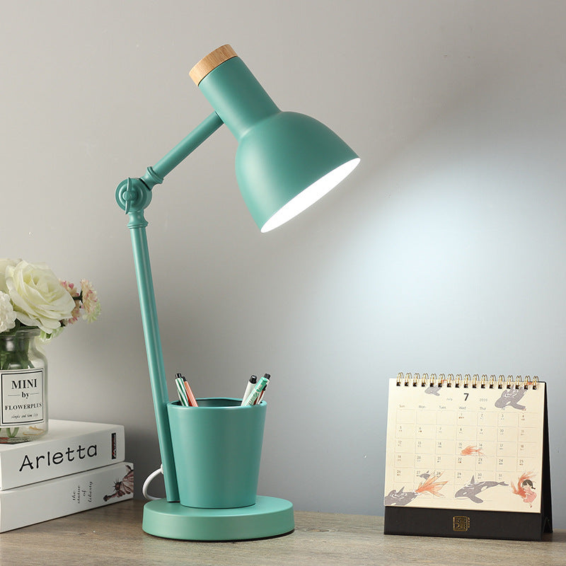 Solid Wood & Iron Desk Lamp with E26 Socket – Scandinavian Style Reading Light for Bedroom, Office & Living Room | Thomler