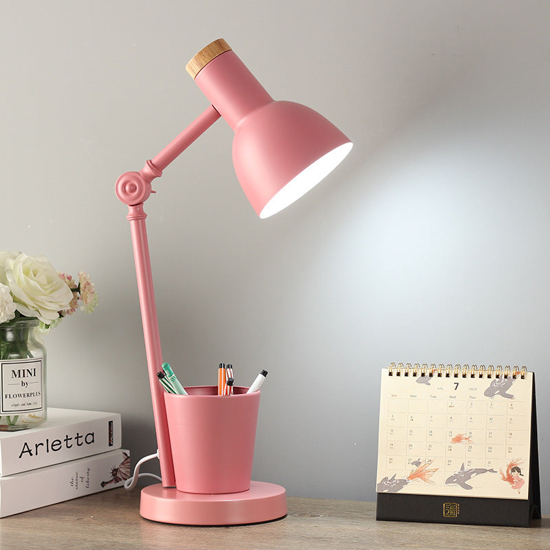 Solid Wood & Iron Desk Lamp with E26 Socket – Scandinavian Style Reading Light for Bedroom, Office & Living Room | Thomler